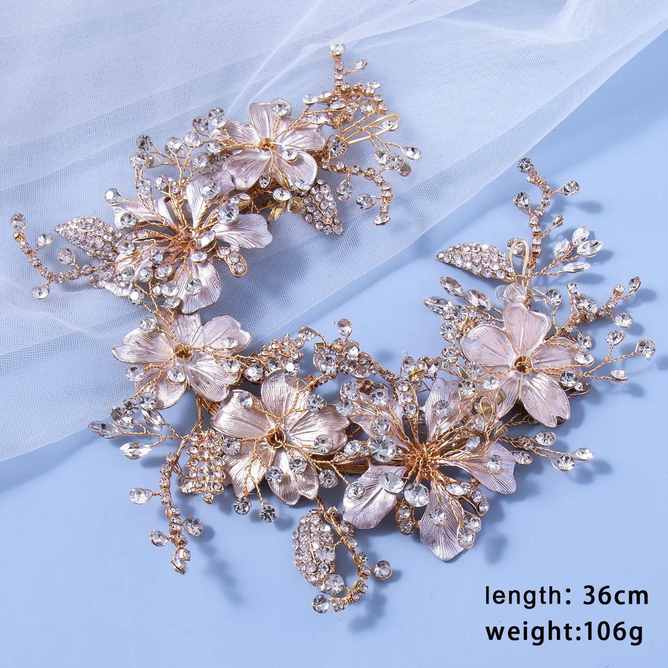 Bridal Hair Accessories Crystal Pearl Headband Tiara Rhinestone Leaf Headband Hairband for Women Elegant Princess Headwear