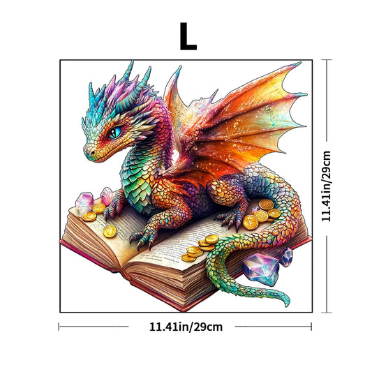 3D Dragon Wooden Puzzle - Brain Teaser with Irregular Animal Shapes, Stress Relief Adult Puzzle Game, Unique Birthday/Valentine'