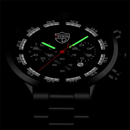 Luxury Mens Watches Men Business Stainless Steel Calendar Date Quartz Wristwatch Male Casual Luminous Hands Clock Montre Homme